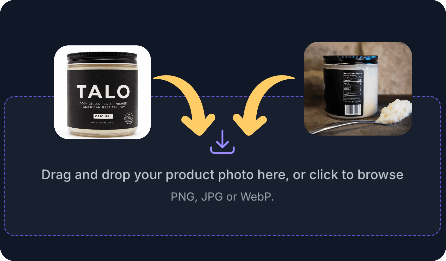 Upload your product photos